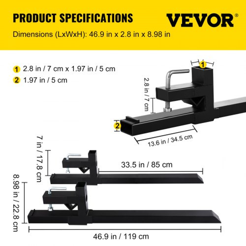 Heavy Duty Tractor Bucket Forks Clamp On Skid Steer Loader Fork Attachment For Moving Hay Logs  Sup 7