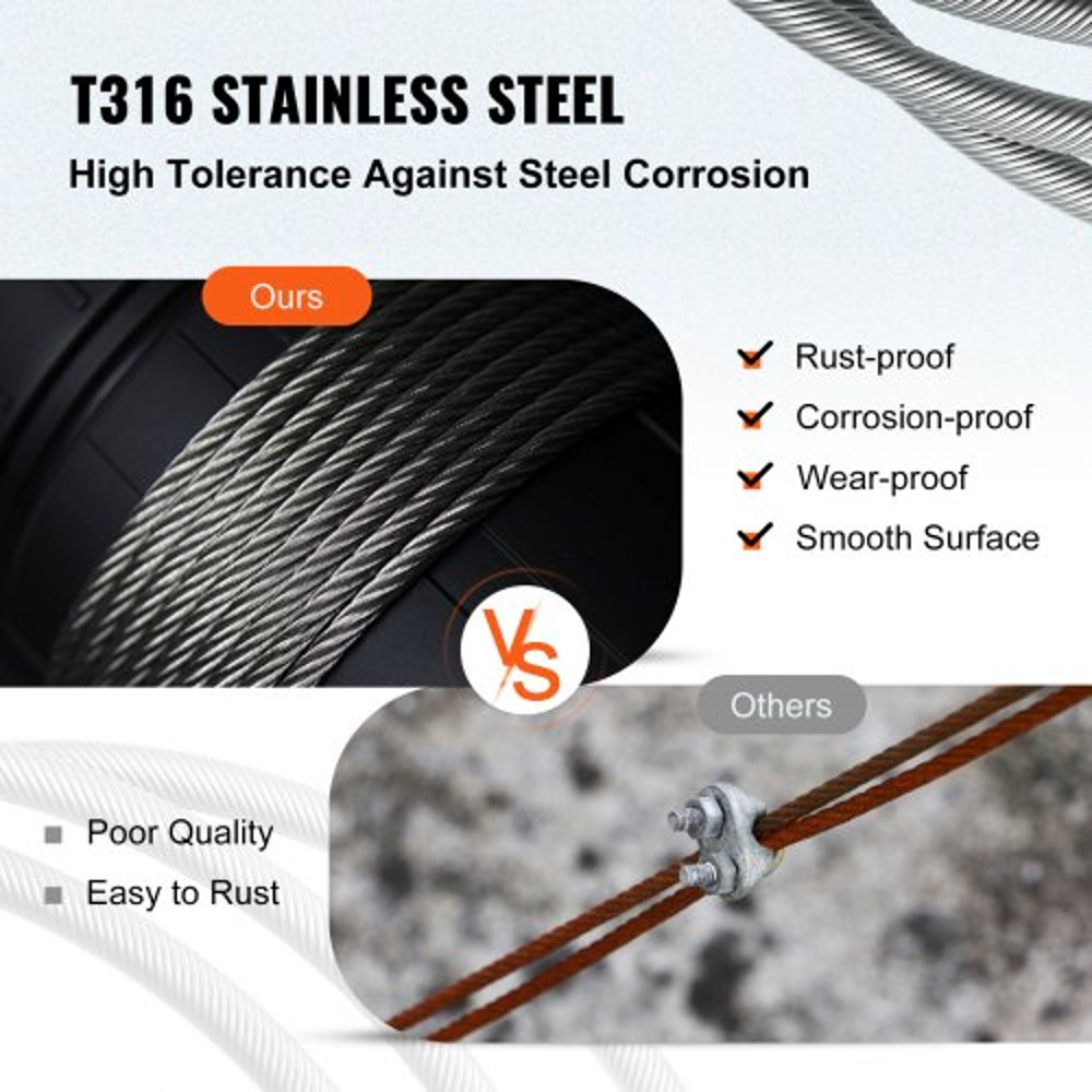 Wire Rope Marine Grade Stainless Steel Cable Railing Braided Aircraft Cable For Deck Balusters Porc 3
