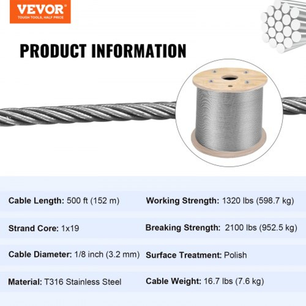 Wire Rope Marine Grade Stainless Steel Cable Railing Braided Aircraft Cable For Deck Balusters Porc 7
