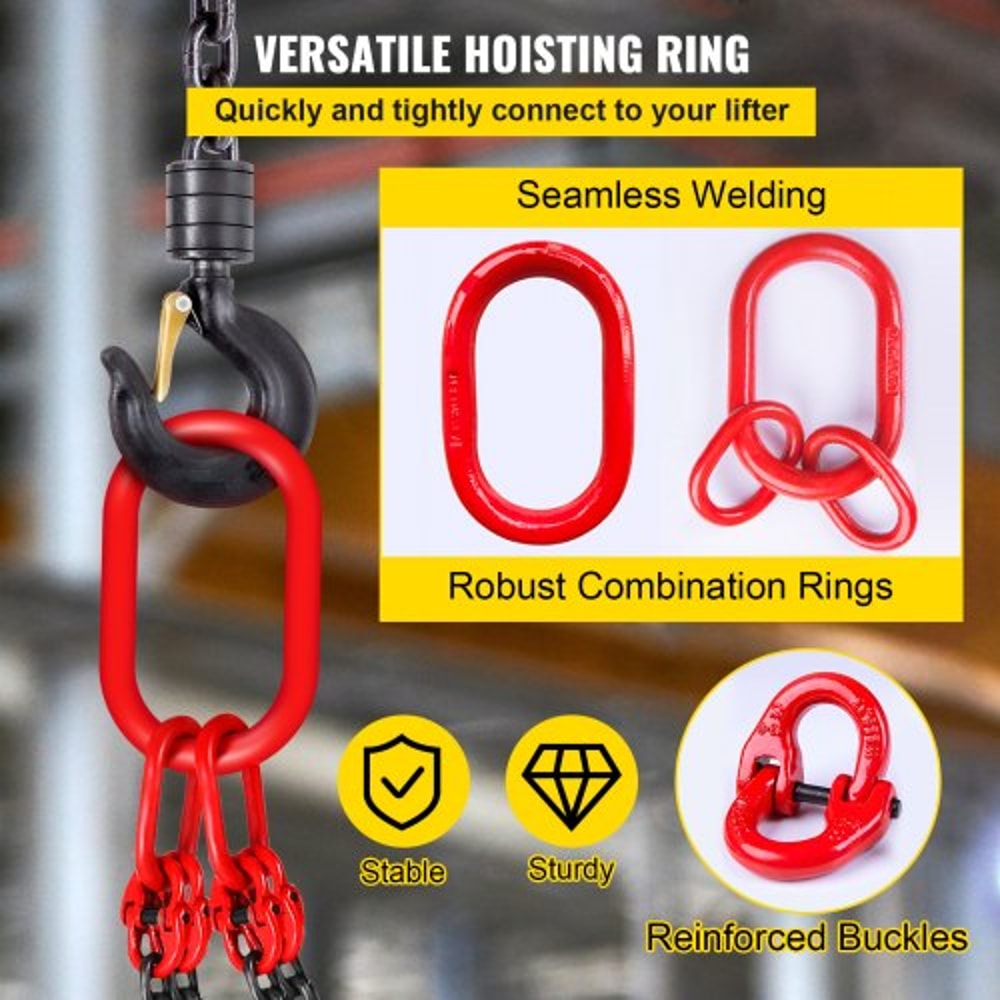 Alloy Steel Chain Sling With Legs Engine Lift Chain Hoist Lifts 3 Ton Heavy Duty Rigging For Constr 4
