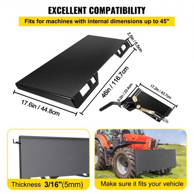 Skid Steer Attachment Quick Attach Plate HeavyDuty Skidsteer Mount Adapter For Buckets Plows Forks 10