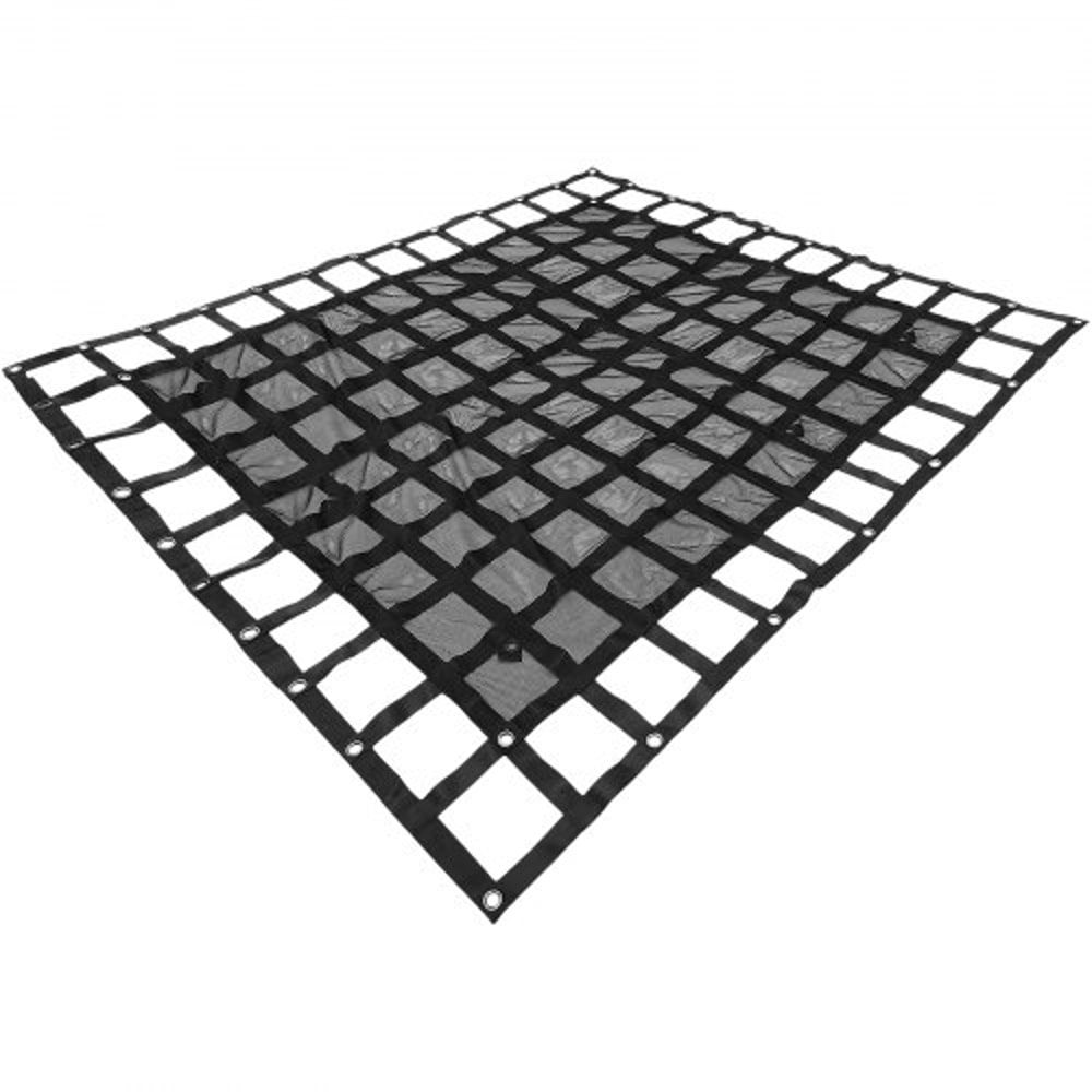 Heavy Duty Cargo Net For Pickup Truck Bed Includes Mesh Cam Buckles SHooks Cross Straps Fits Traile 9