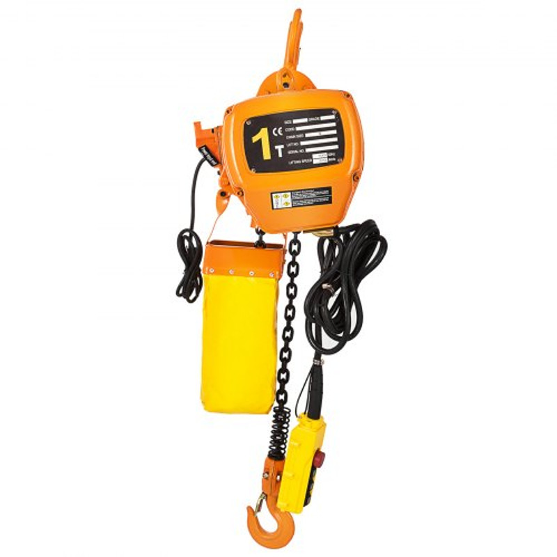 2200LBS Electric Chain Hoist 1 Ton Double Speed Lifting System With G80 Chain Pure Copper Motor  Re 9
