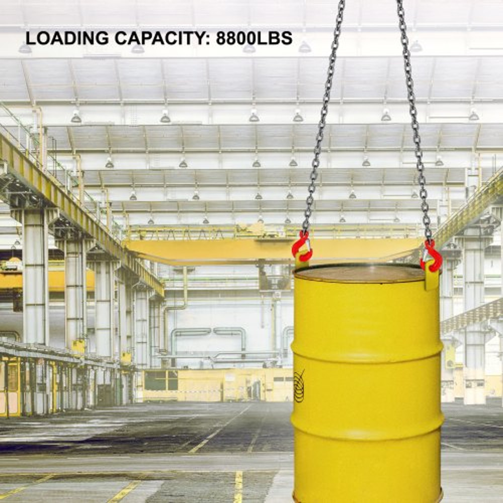 4T Capacity Double Leg Chain Sling, 5ft G80 Lifting Chain with Grab Hooks, 11,000LBS Load Limit – Durable Sling Chain