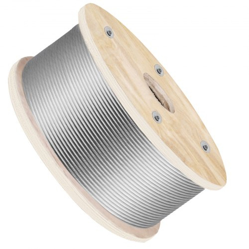 500ft 316 Stainless Steel Wire Rope 316 Inch Steel Wire Cable With 1x19 Strands 4700lbs Breaking St 10