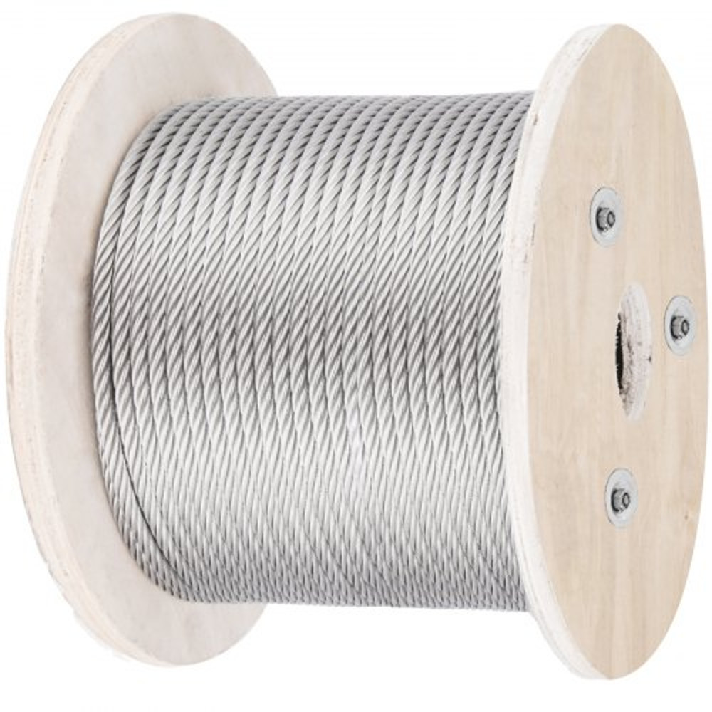 500FT T316 1x19 Marine Grade Steel Cable, 5/32" Wire Rope for Deck Railing Brackets, Handrail Stair & DIY Balustrade