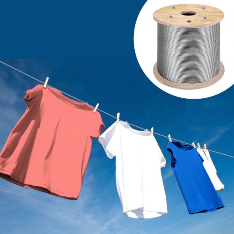 1000ft 1x19 Strands Construction Braided Aircraft Cable 316 Stainless Steel Wire Rope For Deck Rail 8