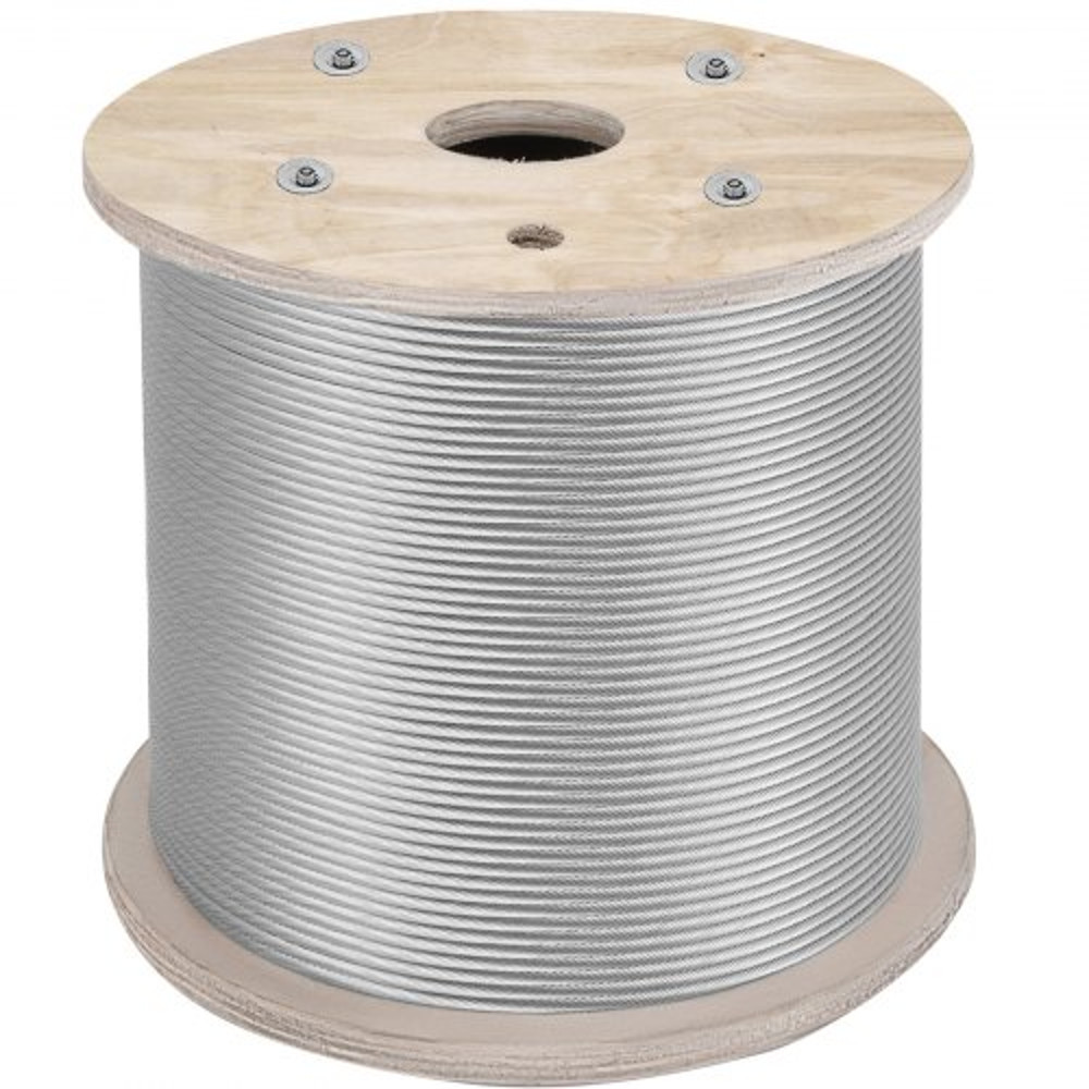 200FT T304 Stainless Steel Wire Rope 14 7x19 Steel Cable For Railing Decking  DIY Balustrade 6400lb 8