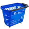 6Pack Plastic Rolling Shopping Basket Set With Wheels 75lb Capacity Foldable Handles For Retail Sto 9