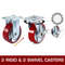 Polyurethane Iron Core Plate Casters Set 1000LBS Capacity Wheels With Side Brake 2 Swivel  2 Rigid 2