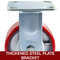 Polyurethane Iron Core Plate Casters Set 1000LBS Capacity Wheels With Side Brake 2 Swivel  2 Rigid 5
