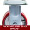 Polyurethane Iron Core Plate Casters Set 1000LBS Capacity Wheels With Side Brake 2 Swivel 2 Rigid 5