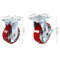 Polyurethane Iron Core Plate Casters Set 1000LBS Capacity Wheels With Side Brake 2 Swivel  2 Rigid 8