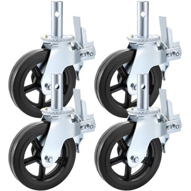 IndustrialGrade Rubber Swivel Casters With Dual Locking 360 Mobility 1100LBS Load Capacity Set Of 4 1