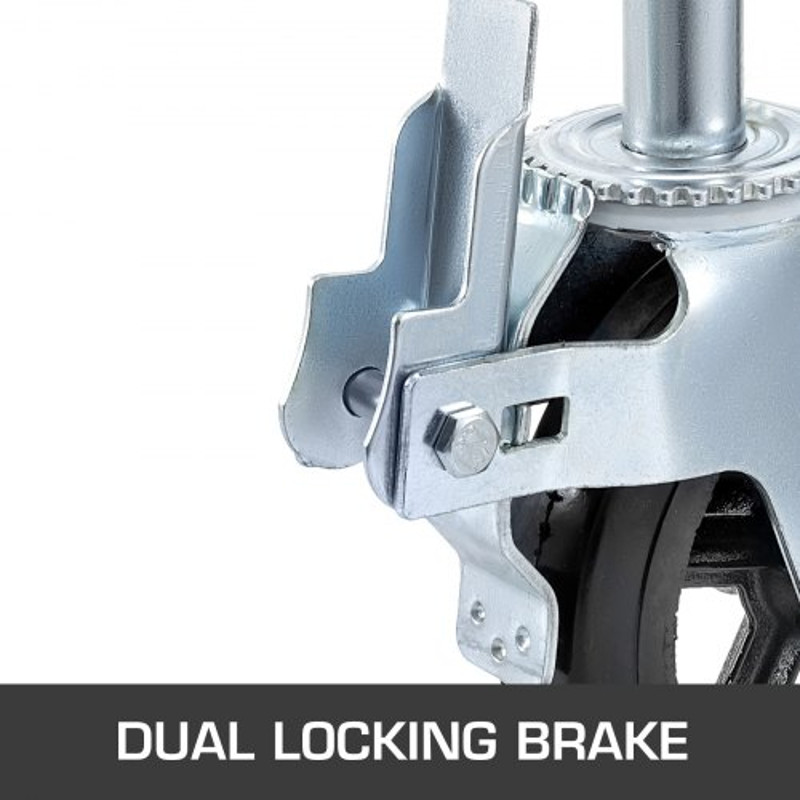 IndustrialGrade Rubber Swivel Casters With Dual Locking 360 Mobility 1100LBS Load Capacity Set Of 4 4