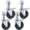 5 Heavy Duty Rubber Swivel Caster Wheels With Dual Locking 440LBS Capacity Per Wheel 125 Square Ste 1