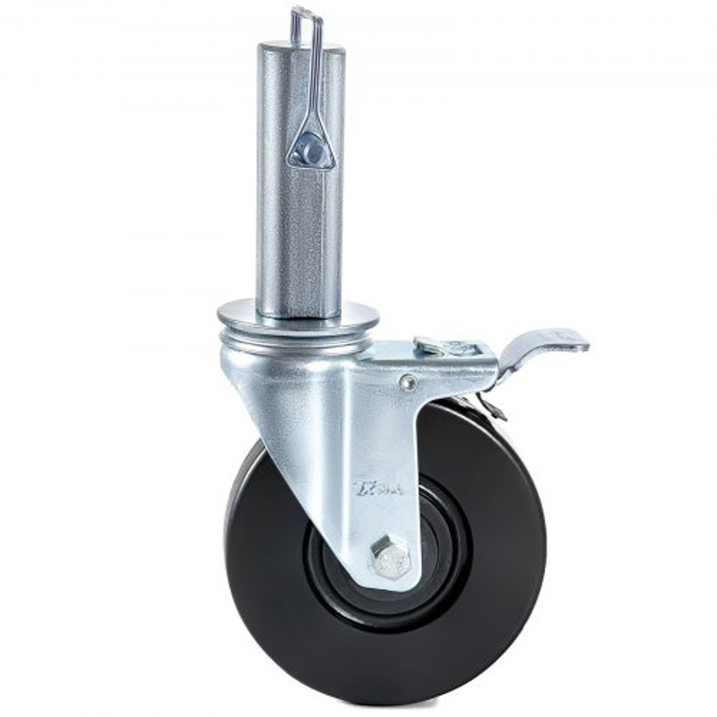 5 Heavy Duty Rubber Swivel Caster Wheels With Dual Locking 440LBS Capacity Per Wheel 125 Square Ste 9