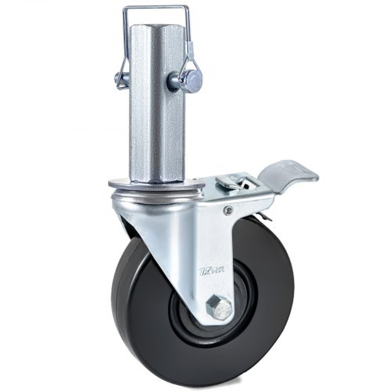 5 Heavy Duty Rubber Swivel Caster Wheels With Dual Locking 440LBS Capacity Per Wheel 125 Square Ste 10