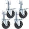 Dual Locking Rubber Scaffold Wheels 5 Solid Round Stem Casters With 280LBS Capacity 360 Swivel For  1