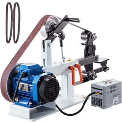 3-in-1 belt sander polisher with flat platen & tool rest, 2hp motor, 2x82" belt for knife making & metal grinding