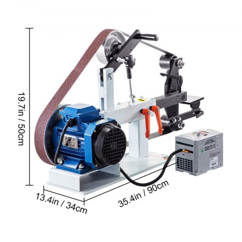 3-in-1 Belt Sander Polisher with Flat Platen & Tool Rest, 2HP Motor, 2x82" Belt for Knife Making & Metal Grinding