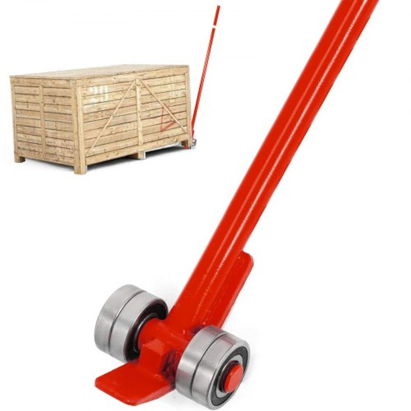 6600 LBS Capacity Steel Pry Bar, 3T Heavy Duty Prylever with Wheels & 5FT Ergonomic Handle for Machinery Moving