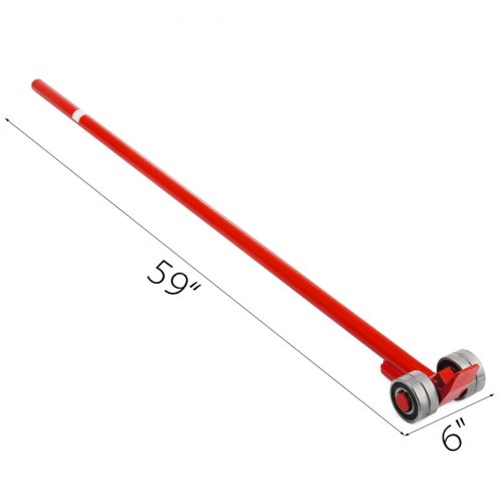 6600 LBS Capacity Steel Pry Bar, 3T Heavy Duty Prylever with Wheels & 5FT Ergonomic Handle for Machinery Moving
