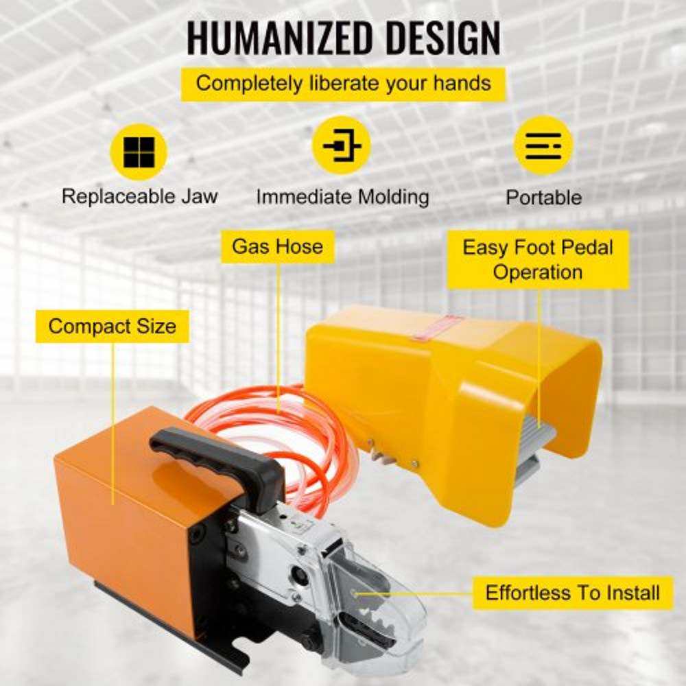 Mophorn AM10 Pneumatic Crimping Machine Air Powered Wire Terminal Crimper For Cables Up To 16mm 5