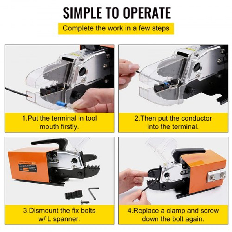 Mophorn AM10 Pneumatic Crimping Machine Air Powered Wire Terminal Crimper For Cables Up To 16mm 6