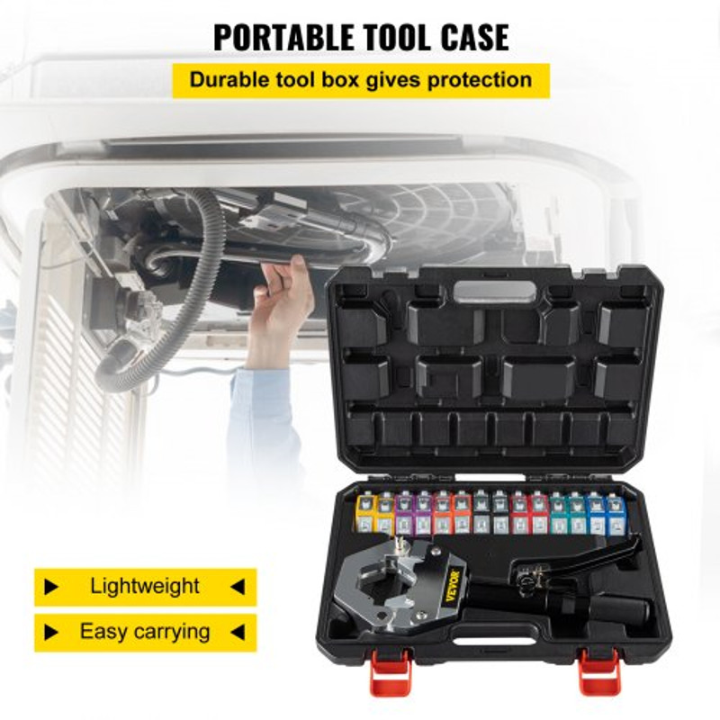 Hydraulic Hose Crimping Tool Kit With 7 Die Set Professional AC Crimper For Barbed  Beaded Hose Fit 6