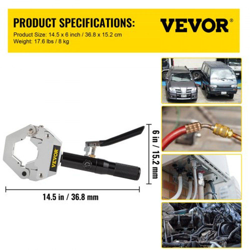 Hydraulic Hose Crimping Tool Kit With 7 Die Set Professional AC Crimper For Barbed  Beaded Hose Fit 7