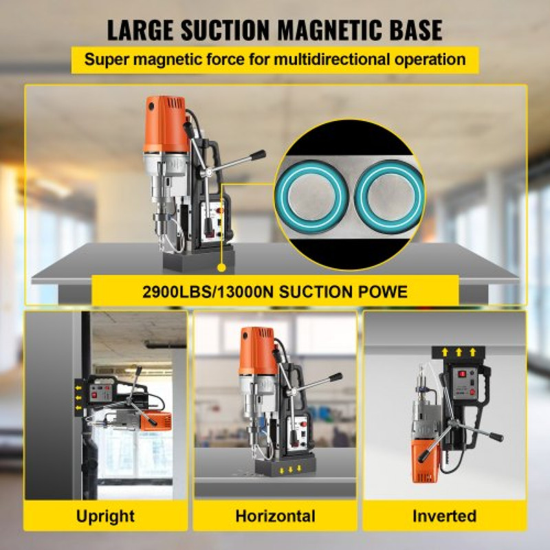 1680W Magnetic Drill Press 2 Inch Boring Diameter Annular Cutter Machine With 2900 LBS Force  6pc H 4