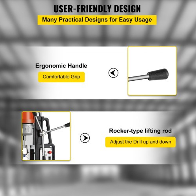 1680W Magnetic Drill Press 2 Inch Boring Diameter Annular Cutter Machine With 2900 LBS Force  6pc H 6