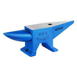 single horn anvil cast steel blacksmith anvil for sale, durable forge steel tool w/ round & square hole
