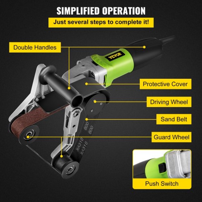 Professional Pipe Tube Polisher Sander Speed Adjustable Belt Grinder For Stainless Steel Burnishing 6