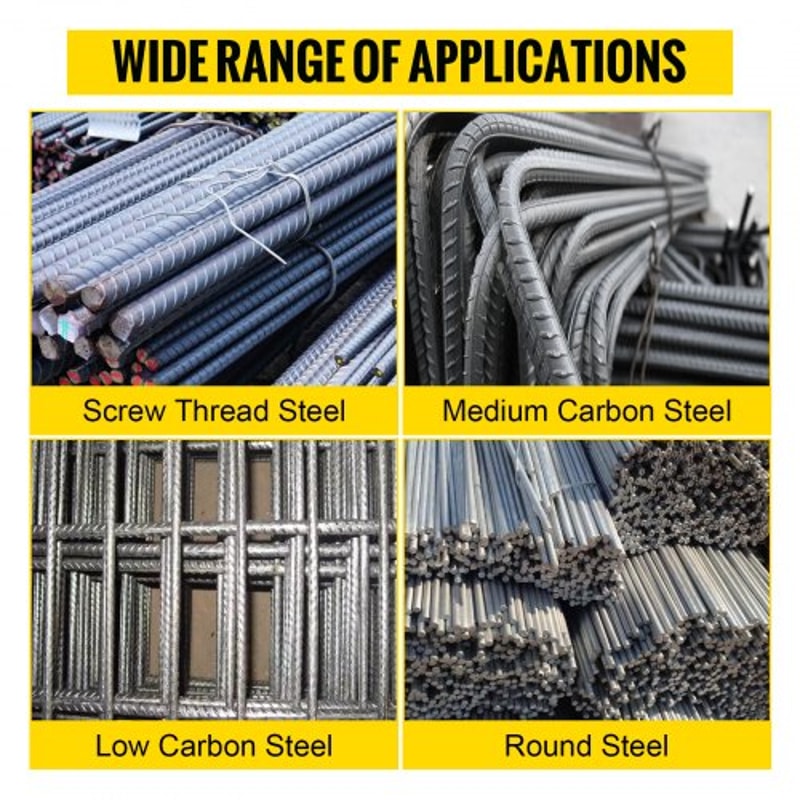Heavy Duty Electric Rebar Bender, Rebar Grade 60 Steel Bending Machine with Foot Switch for Construction Sites