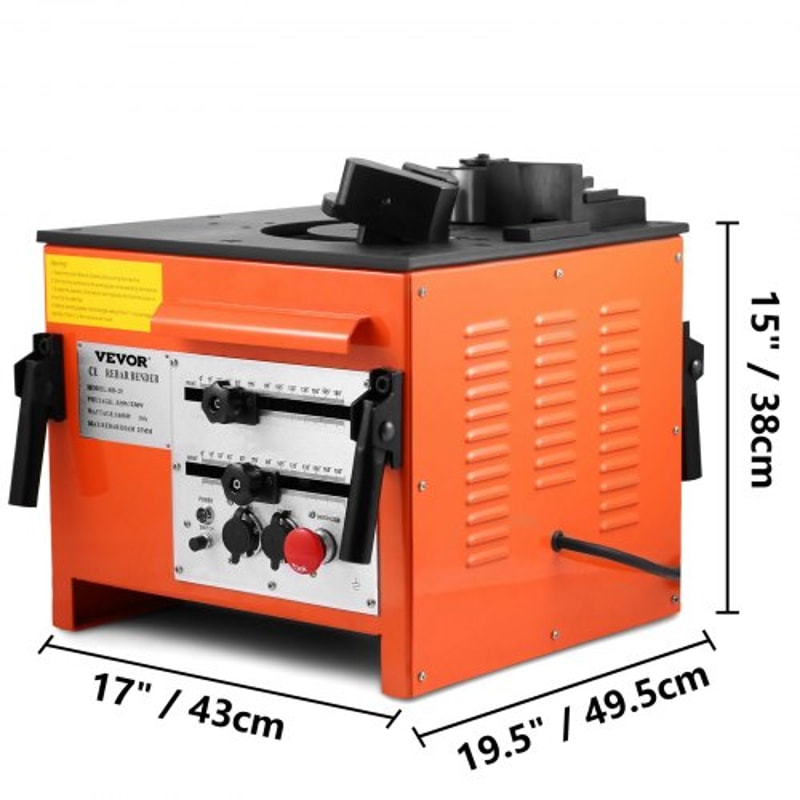 Heavy Duty Electric Rebar Bender, Rebar Grade 60 Steel Bending Machine with Foot Switch for Construction Sites