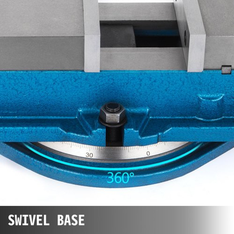 Heavy Duty Milling Vise, High Precision Bench Clamp Vise with 360° Swiveling Base for CNC Milling & Drilling Machines