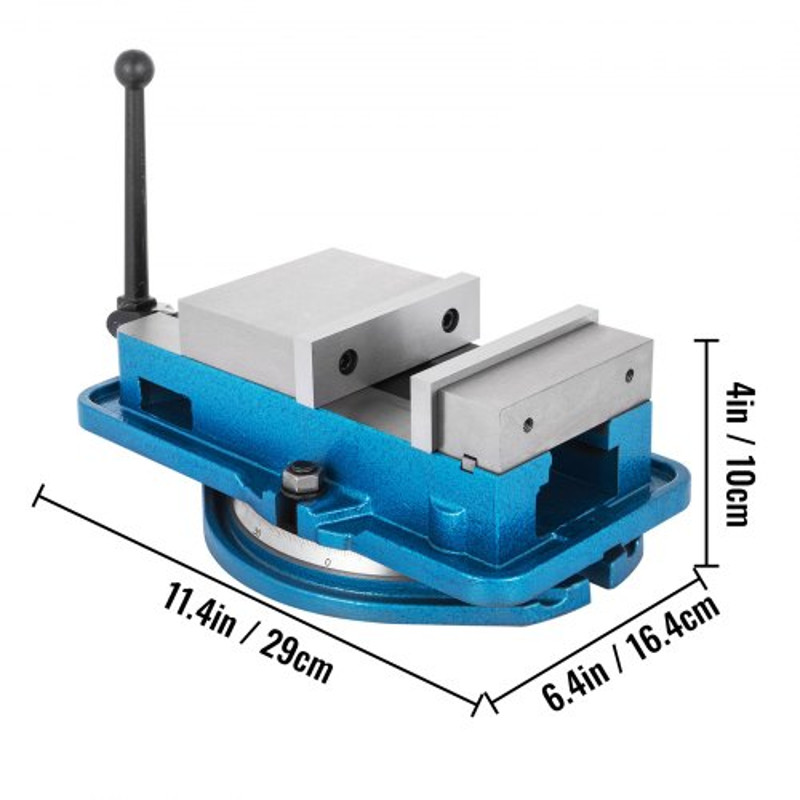 Heavy Duty Milling Vise, High Precision Bench Clamp Vise with 360° Swiveling Base for CNC Milling & Drilling Machines