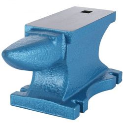 single horn anvil cast iron blacksmith tool, rugged round horn anvil for forge tools and equipment, metal forming