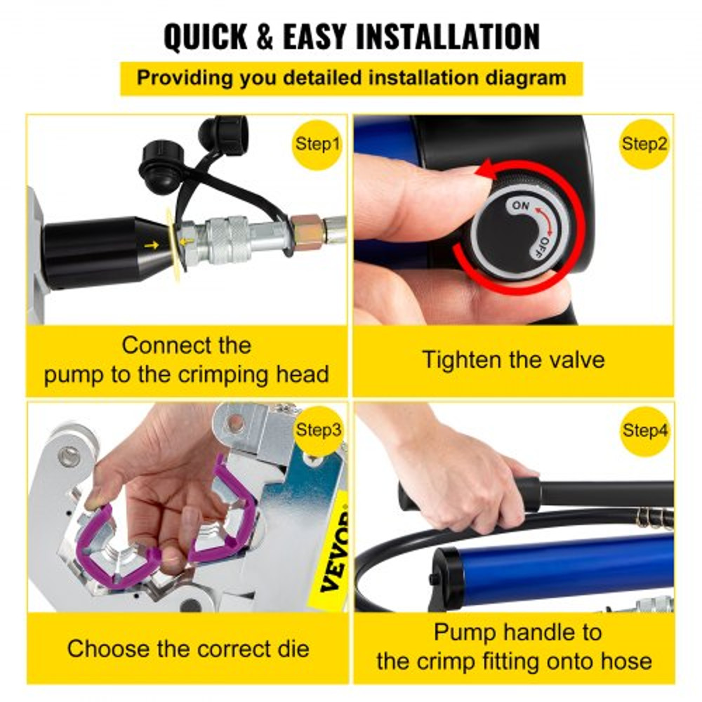 Manually Operated AC Hose Crimper Kit Separable Hydraulic Crimping Tool With Manual Piston Valve  A 5