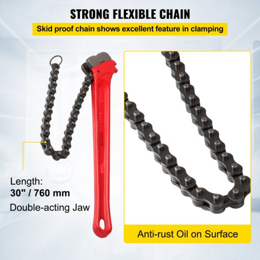 Heavy Duty Chain Wrench Pipe With Chain Oil Filter Wrench For Plumbing  Pipe Repairs 4
