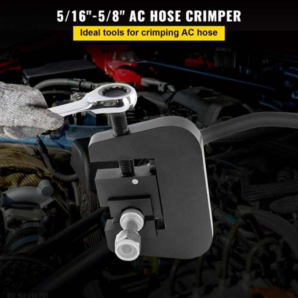Manual A/C Hose Crimper Kit, Handheld Air Hose Crimper Tool Kit with Dies for Crimping Automotive Air Conditioning