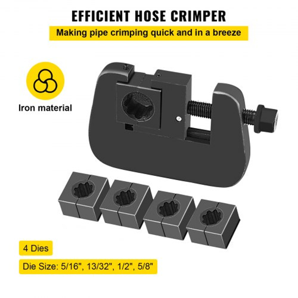 Manual A/C Hose Crimper Kit, Handheld Air Hose Crimper Tool Kit with Dies for Crimping Automotive Air Conditioning