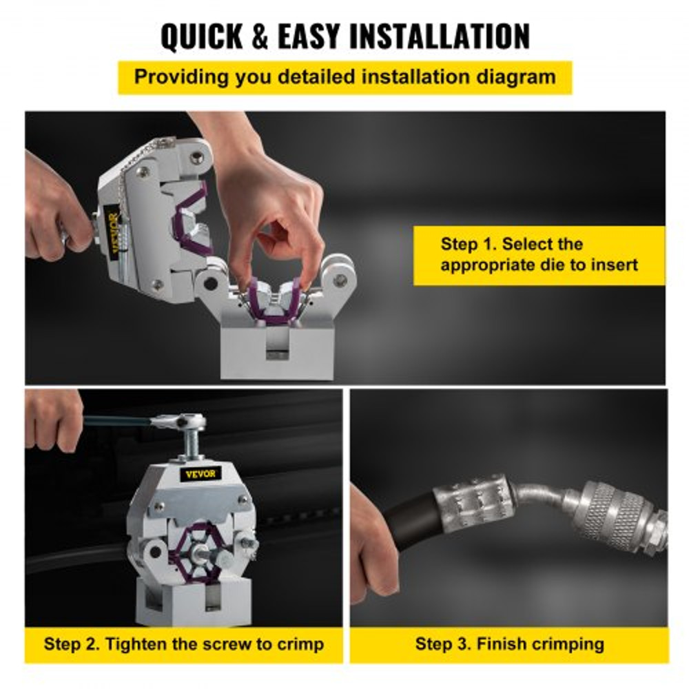 Manually Operated AC Hose Crimper HydraKrimp HeavyDuty Manual AC Hose Crimper Kit For Air Condition 4