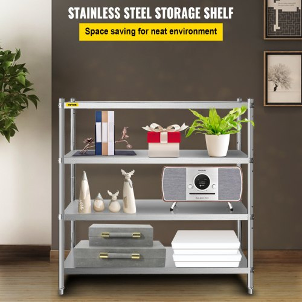 Stainless Steel Shelving Tier Adjustable Shelf Storage Unit Heavy Duty Shelving For Kitchen Garage  2