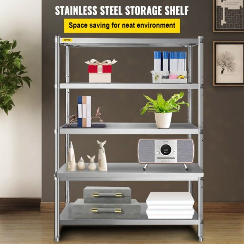 Stainless Steel Shelves HeavyDuty Adjustable Storage Rack Shelf For Kitchen Garage  Commercial Use 1