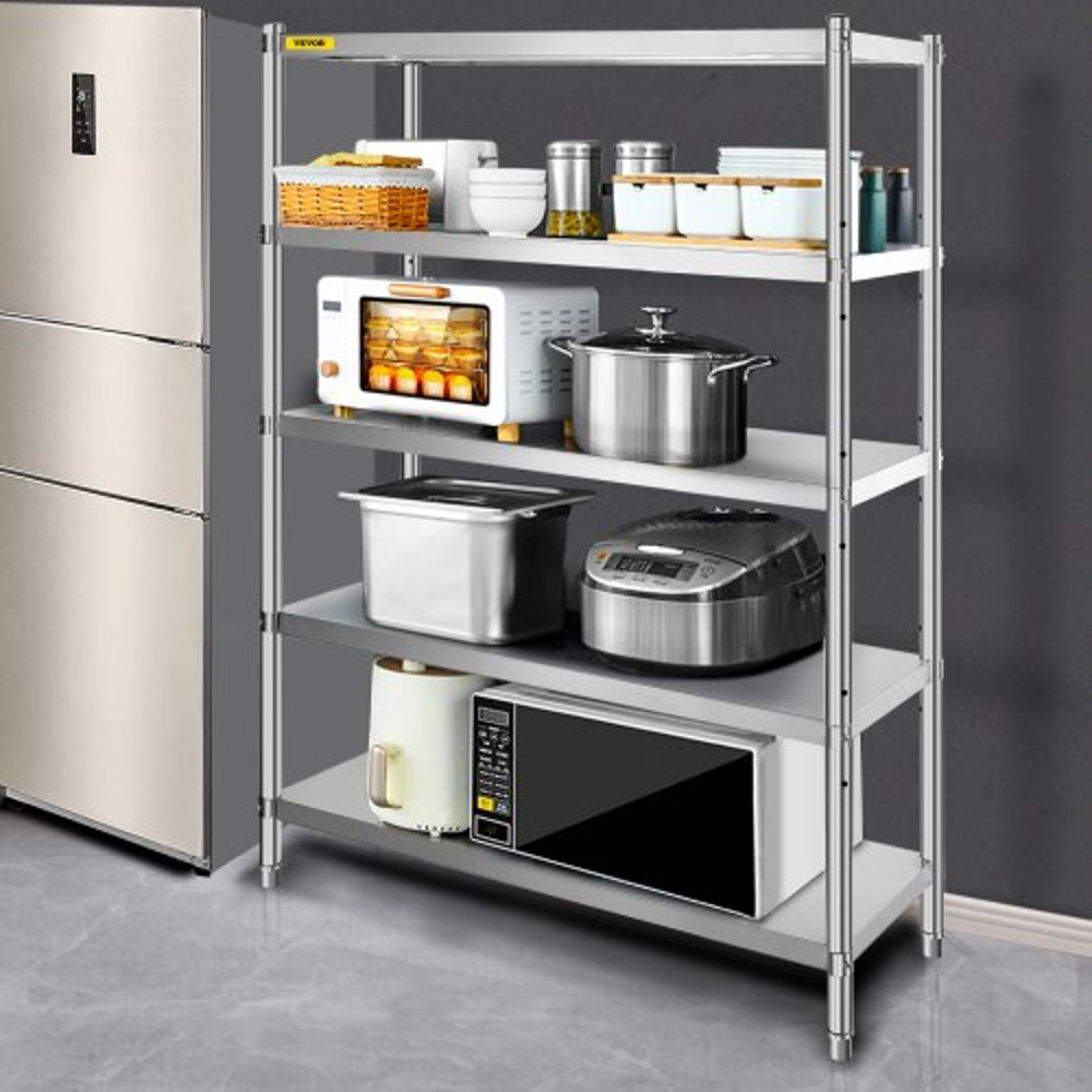 Stainless Steel Shelves HeavyDuty Adjustable Storage Rack Shelf For Kitchen Garage  Commercial Use 4