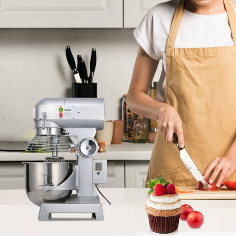 Heavy Duty Commercial Food Mixer Speed Stand Mixer With Stainless Steel Bowl Dough Hook  Whisk 1