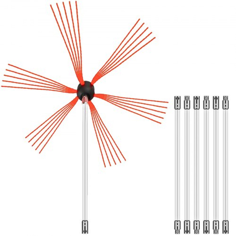 Rotary Chimney Cleaning Kit Driven By Drill Chimney Brush Kit With Nylon Flexible Rods For Fireplac 8